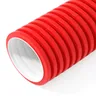 Труба двустенная гибкая 63 красная внутри белая с протяжкой с муфтой бухта 100м