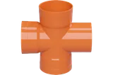 Крестообразное соединение ПП для двустенных труб 90° 140