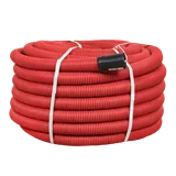 Труба двустенная гибкая 110 красная с протяжкой с муфтой бухта 50м