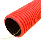 Труба двустенная гибкая 75 красная тип 750 с протяжкой с муфтой бухта 50м