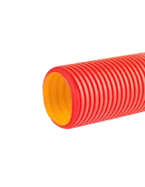 Труба ПНД двустенная гибкая 50 SN13 красная без протяжки с муфтой бухта 100м