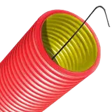 Труба ПНД двустенная гибкая 40 красная с протяжкой с муфтой бухта 50м