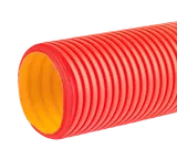 Труба ПНД двустенная гибкая 125 SN8 красная без протяжки с муфтой бухта 50м